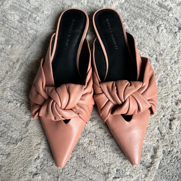 Rebecca Minkoff Coretta Blush Mauve Pink‎ Leather Mules Size 7.5 - Picture 1 of 7